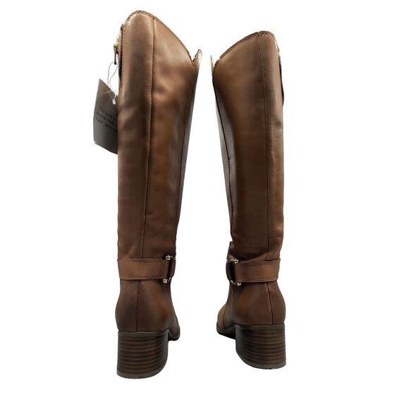 Naturalizer Womens Dane Leather Tall Riding Boots Maple 6 Wide Calf NIB - Picture 3 of 9